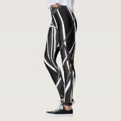 Funky Schwarz-Weiß-Leggings, einzigartig designt. Leggings (Links)