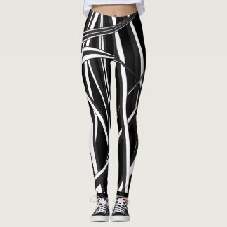 Funky Schwarz-Weiß-Leggings, einzigartig designt. Leggings