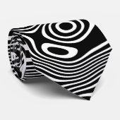 Funky Schwarz/Weiß-raue Winding-Grafikstreifen Krawatte (Gerollt)