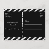 Funky Schwarz-weiß Zebra Stripes Ankündigungspostkarte (Rückseite)