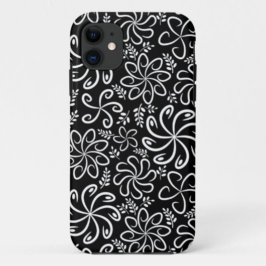 Funky schwarze weiße Blumen iPhone 5 Hülle (Rückseite)