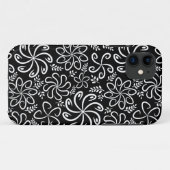 Funky schwarze weiße Blumen iPhone 5 Hülle (Rückseite (Horizontal))