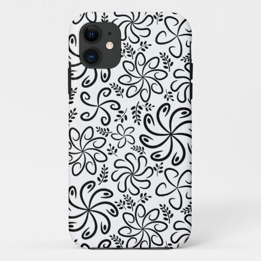Funky schwarze weiße Blumen iPhone 5 Hülle (Rückseite)