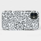 Funky schwarze weiße Blumen iPhone 5 Hülle (Rückseite (Horizontal))