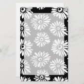 Funky Schwarzweiß-Blume Briefpapier (Vorne/Hinten)