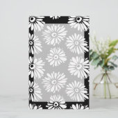 Funky Schwarzweiß-Blume Briefpapier (Stehend Vorderseite)