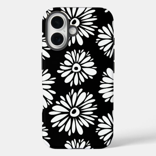 Funky Schwarzweiß-Blume Case-Mate iPhone Hülle (Rückseite)