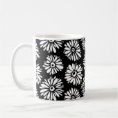 Funky Schwarzweiß-Blume Kaffeetasse (Links)
