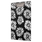 Funky Schwarzweiß-Blume Klemmbrett (Links)