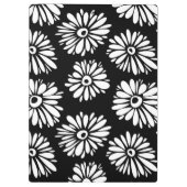 Funky Schwarzweiß-Blume Klemmbrett (Rückseite)