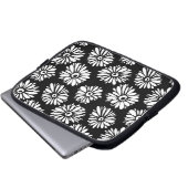 Funky Schwarzweiß-Blume Laptopschutzhülle (Vorne Knopf)