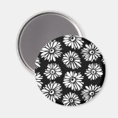 Funky Schwarzweiß-Blume Magnet (Vorderseite/Rückseite)