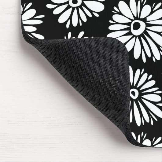 Funky Schwarzweiß-Blume Mousepad (Ecke)
