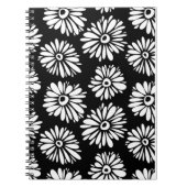 Funky Schwarzweiß-Blume Notizblock (Vorderseite)