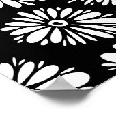 Funky Schwarzweiß-Blume Poster (Ecke)