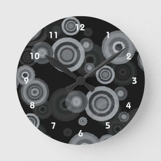 Funky Scribble Circles Runde Wanduhr (Vorderseite)