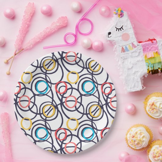 Funky Scribbled Doodles Pappteller (Party)