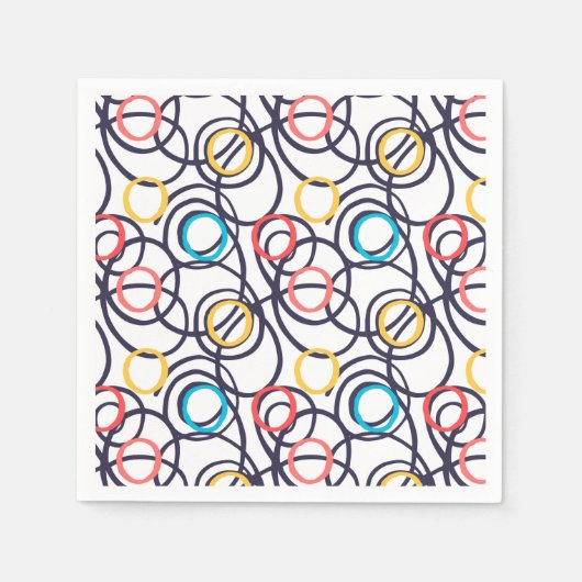 Funky Scribbled Doodles Serviette (Vorderseite)