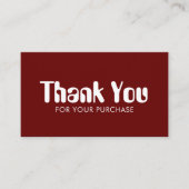 Funky Script Chic Weinauftrag Danke Minimal QR Visitenkarte (Vorderseite)