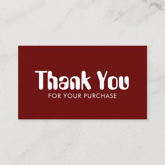 Funky Script Chic Weinauftrag Danke Minimal QR Visitenkarte (Vorderseite)