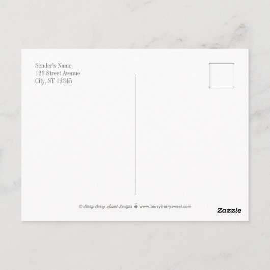 Funky Script danke Ihnen Postkarten (Rückseite)