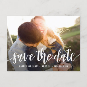 Funky Script Modern Save the Date Postcard Ankündigungspostkarte