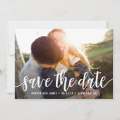 Funky Script Moderne Speichern Sie die Datums Kart Save The Date (Vorderseite)