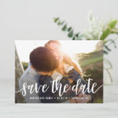 Funky Script Moderne Speichern Sie die Datums Kart Save The Date (Stehend Vorderseite)