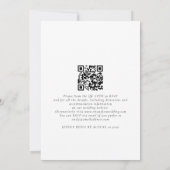 Funky Script QR Code Schwarz Weiß Hochzeit Einladung (Rückseite)