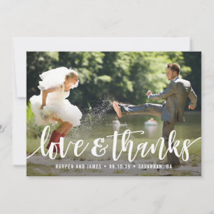 Funky Script Wedding danke Foto Card