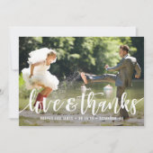Funky Script Wedding Vielen Dank Foto Card Dankeskarte (Vorderseite)