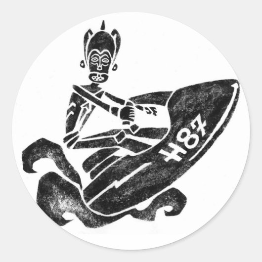 Funky Sea-Doo Runder Aufkleber (Vorderseite)