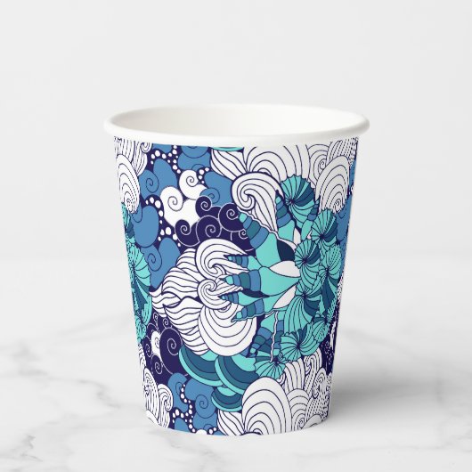 Funky Seashell Pattern Pappbecher (Rückseite)