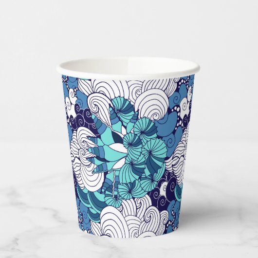 Funky Seashell Pattern Pappbecher (Links)
