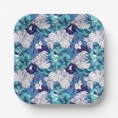 Funky Seashell Pattern Pappteller (Vorderseite)