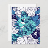 Funky Seashell Pattern Postkarte (Vorne/Hinten)