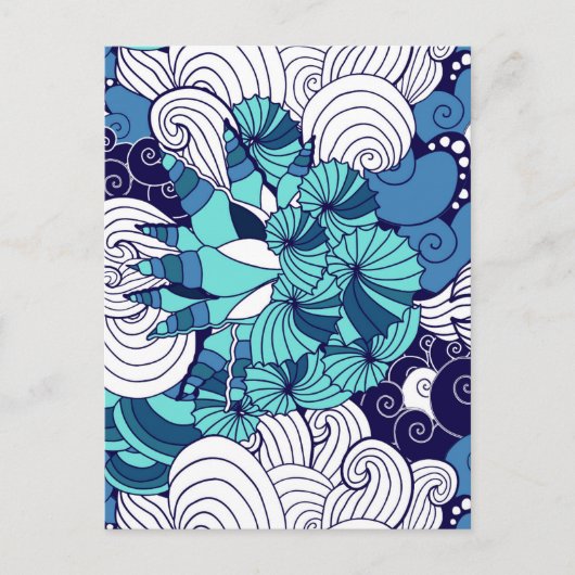 Funky Seashell Pattern Postkarte (Vorderseite)