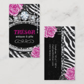 Funky Shabby ChicZebra Stripes Geschäfts-Karten Visitenkarte (Vorne/Hinten)