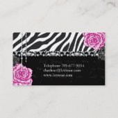 Funky Shabby ChicZebra Stripes Geschäfts-Karten Visitenkarte (Rückseite)