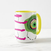 Funky Simple Ghoulish Zombie Scratched Pop Art Tasse (VorderseiteRechts)
