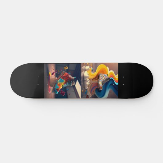 Funky Skateboard mit Coolem Sneaker-Design 7 ¾ Zol (Horizontal)