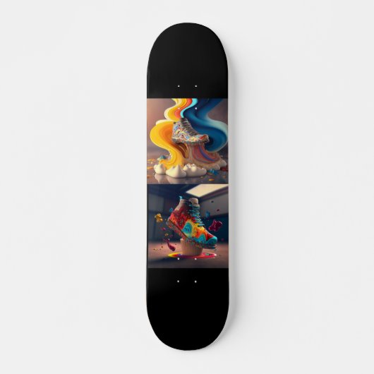 Funky Skateboard mit Coolem Sneaker-Design 7 ¾ Zol (Vorne)