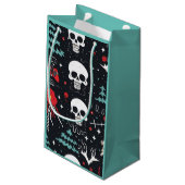 Funky Skull Geschenktasche Kleine Geschenktüte (Rückseite Schrägansicht)