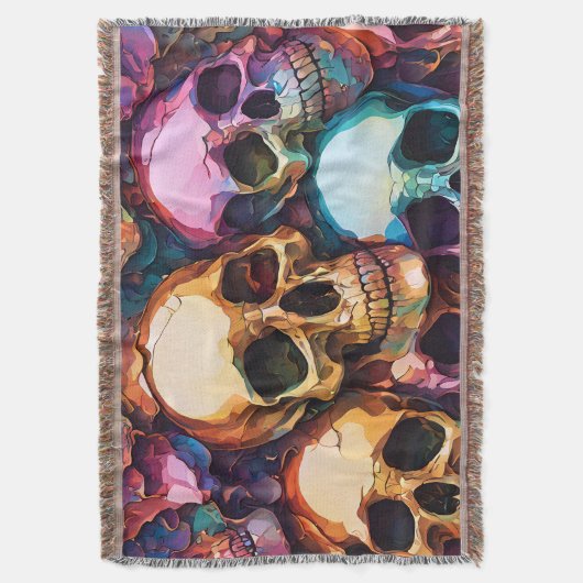 Funky Skulls Decke (Vorderseite Vertikal)
