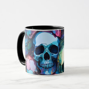 Funky Skulls - Farbige Schädelmuster-Kaffeetasse Tasse