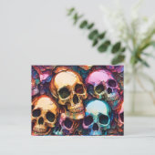 Funky Skulls Feiertagspostkarte (Stehend Vorderseite)
