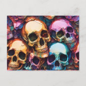 Funky Skulls Feiertagspostkarte (Vorderseite)