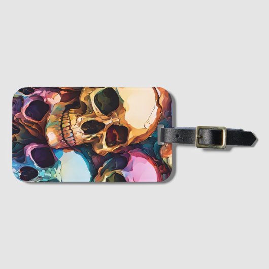 Funky Skulls Gepäckanhänger (Vorderseite (Horizontal))