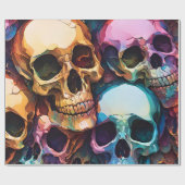 Funky Skulls Geschenkpapier (Flach)