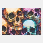 Funky Skulls Geschenkpapier Set (Vorderseite)